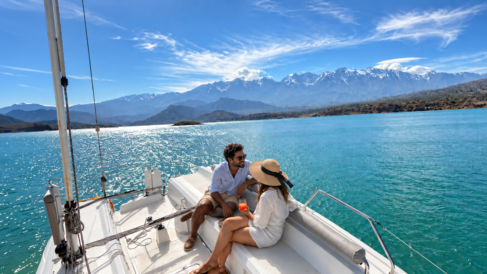 Paseo en velero por el Dique Potrerillos — vino y tabla de quesos — imagen 7