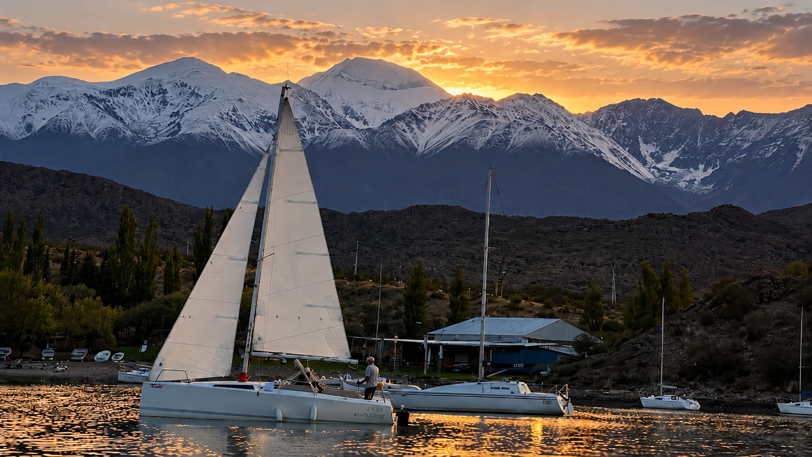 Paseo en velero por el Dique Potrerillos — vino y tabla de quesos — imagen 9
