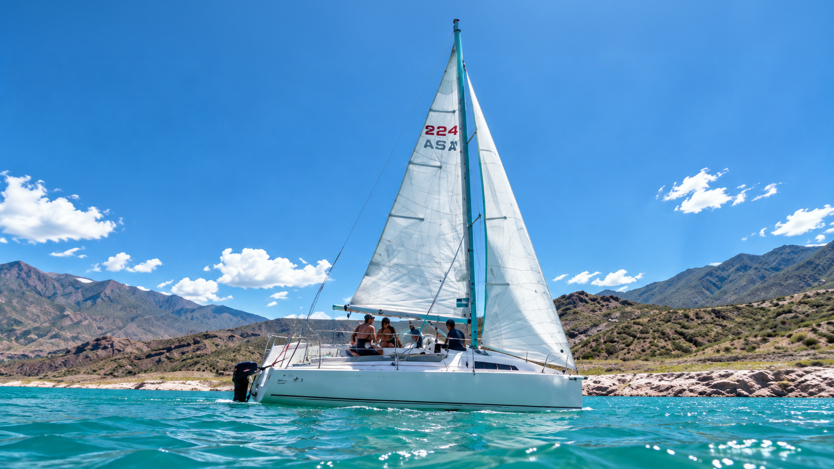 Paseo en velero por el Dique Potrerillos — vino y tabla de quesos — imagen 15