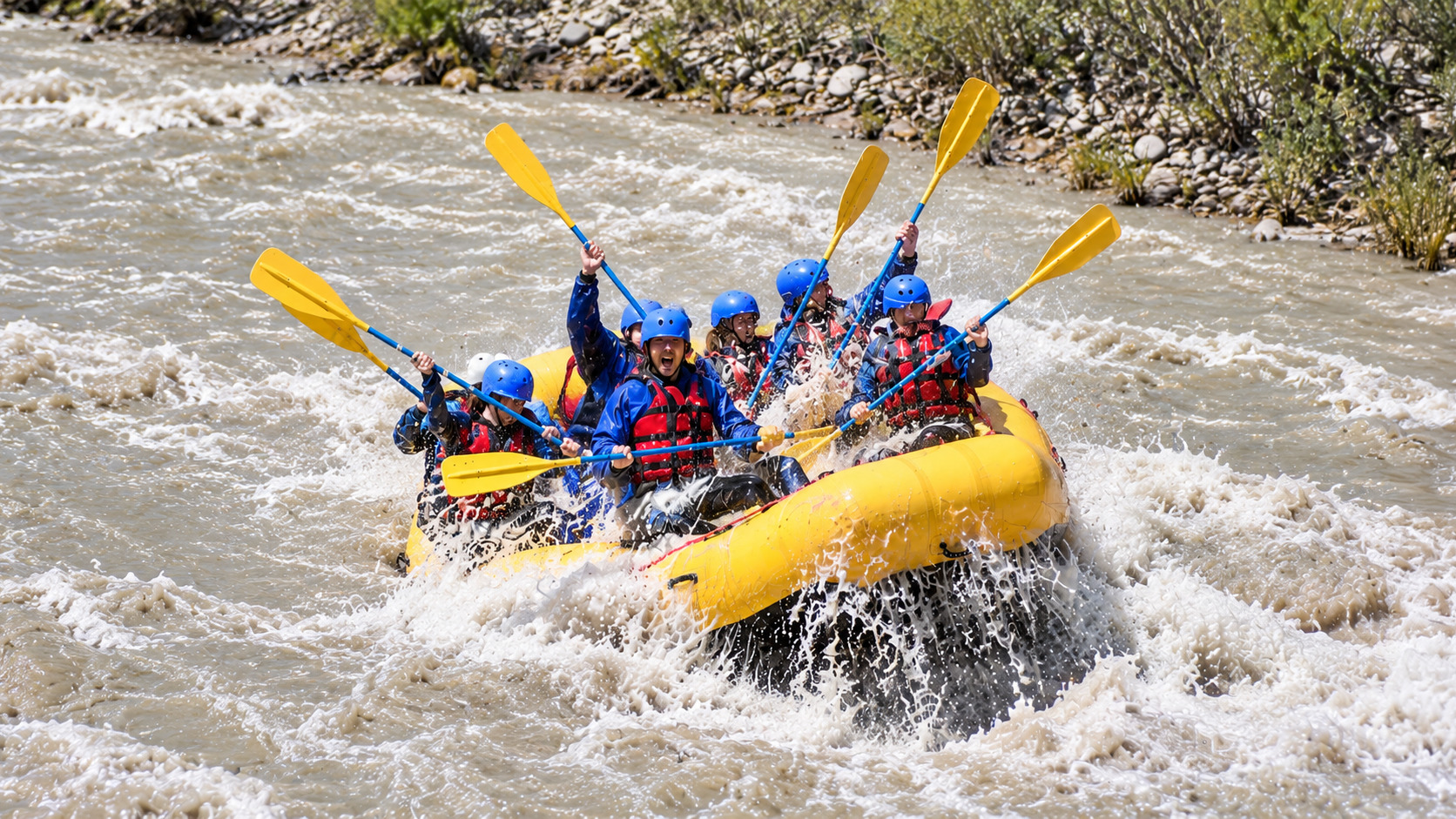 Rafting en el Río Mendoza, Potrerillos — 12 km de rápidos clase III — imagen 1