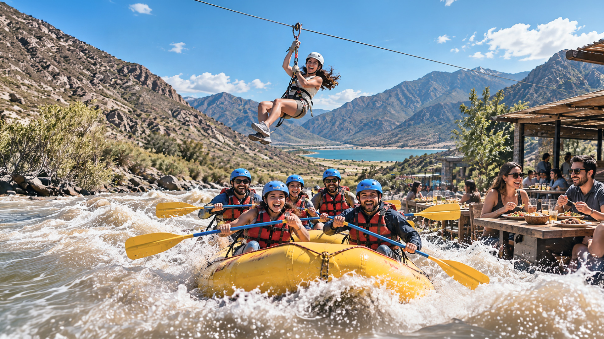 Full Day Potrerillos: rafting + canopy adrenalina, almuerzo y traslado — imagen 1