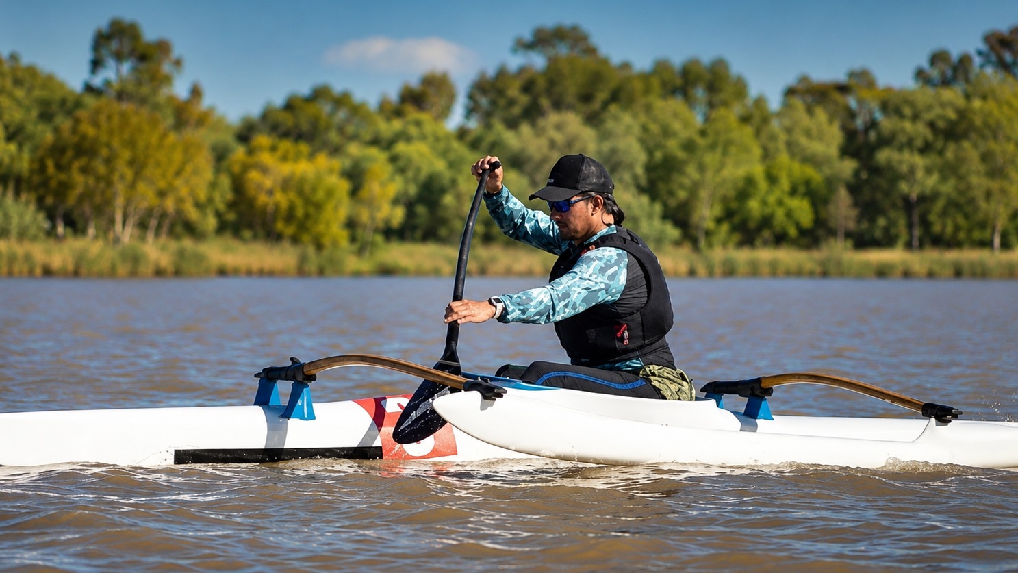 Entrenamiento en Canoa polinesia Va'a V1 en Villa La Ñata, Tigre — imagen 9